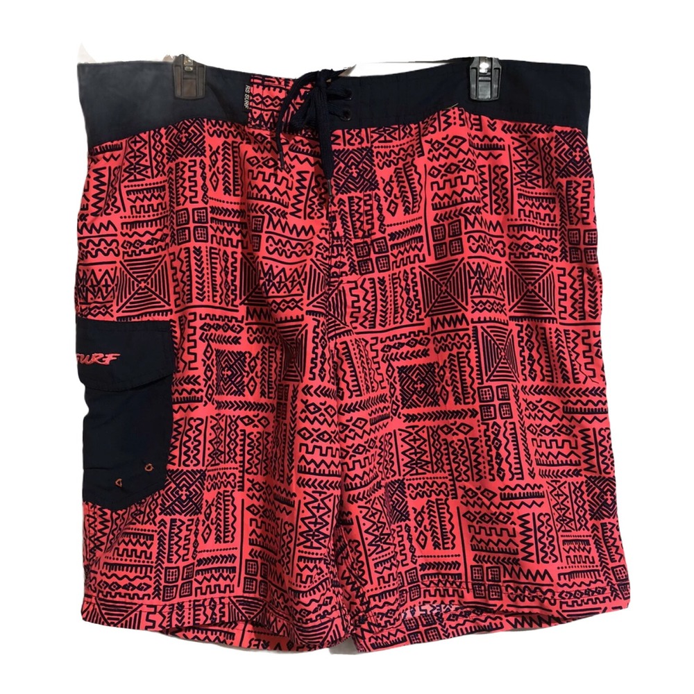 RS Surf Men's Graphic Swim Trunks Board Shorts Size 40 Pink Navy Beach Summer